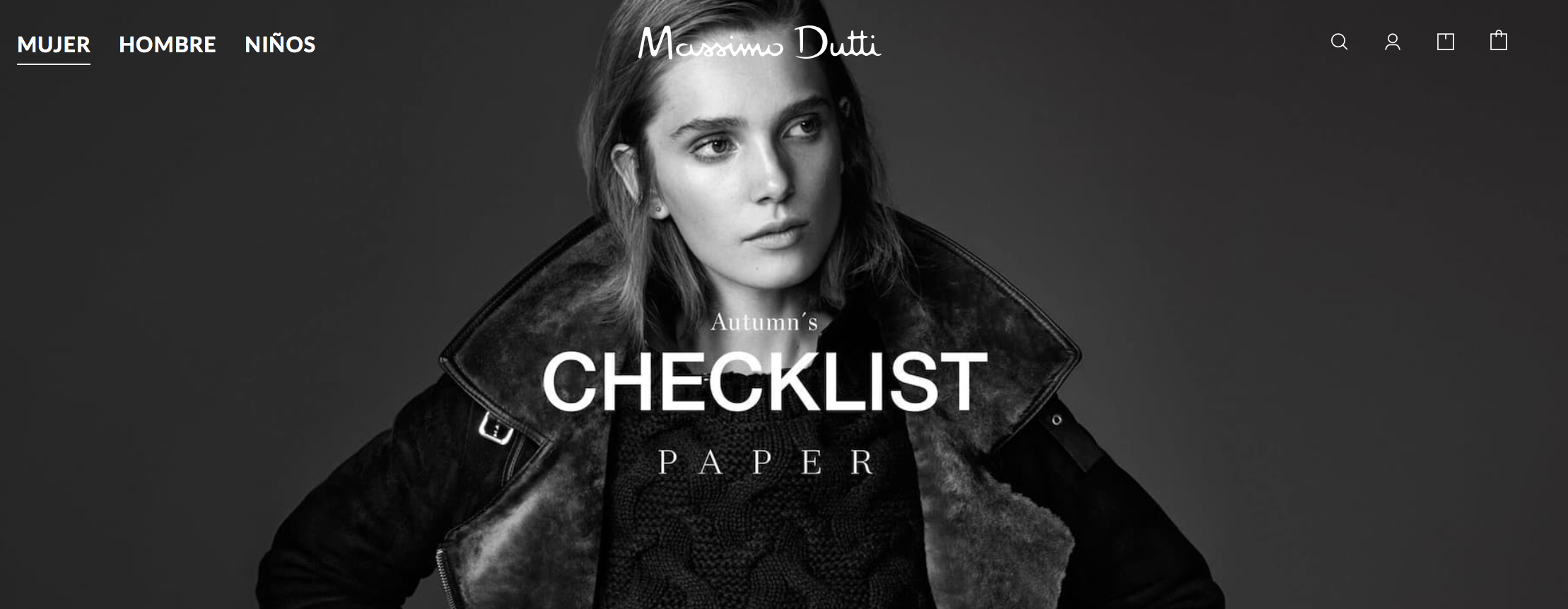 Front page de la web de Massimo Dutti