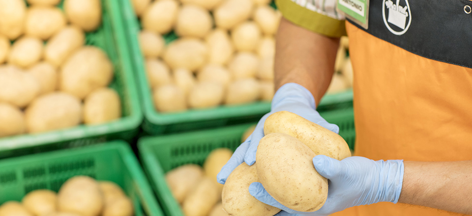 Patatas en las verduras de Mercadona