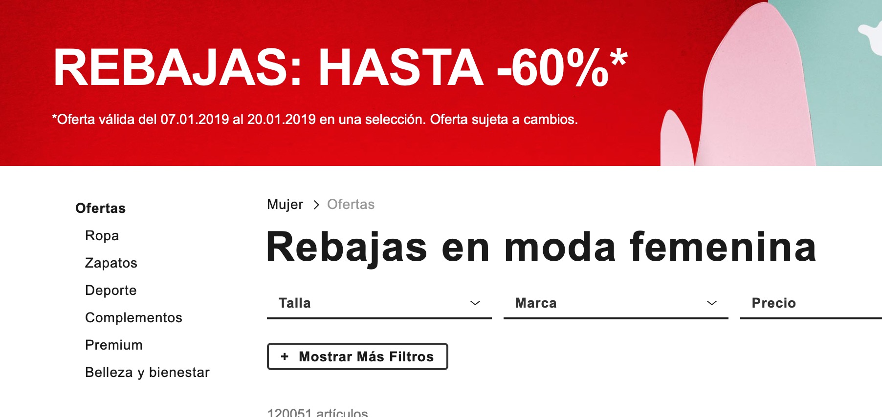 Rebajas en moda femenina de Zalando