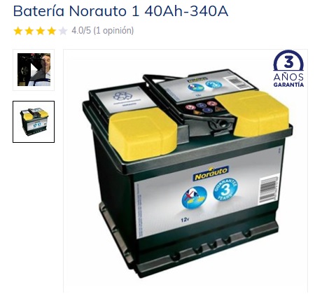 Baterías en Norauto: modelos y precios