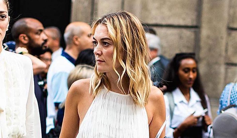 Marta Ortega luciendo vestido de flecos