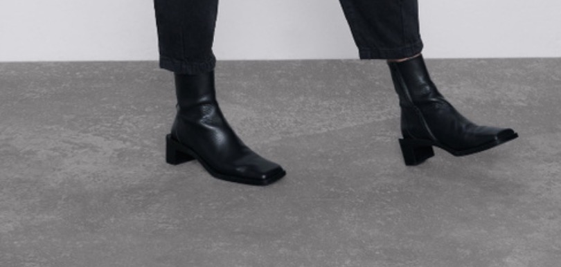 Botines de punta cuadrada