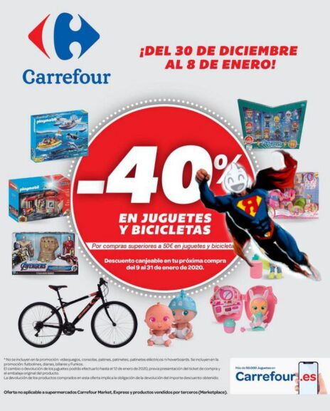 Descuentos de hasta el 40 por ciento en juguetes y bicicletas en Carrefour