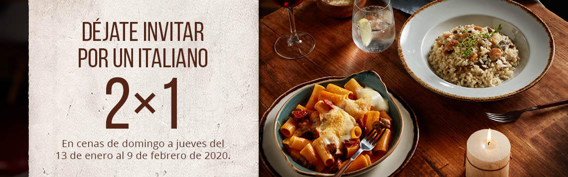 Cena 2x1 Gino's en cupón