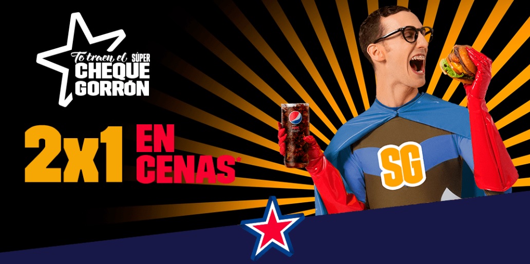 2X1 en cenas en Foster Hollywood