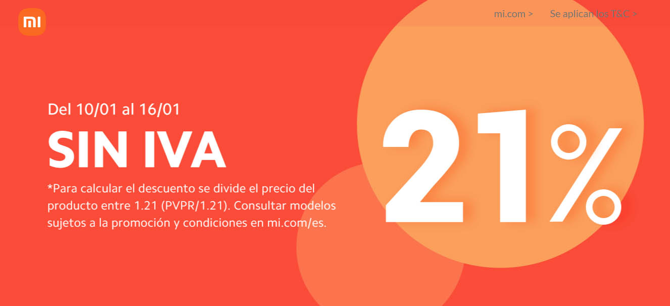 Días sin IVA XIaomi